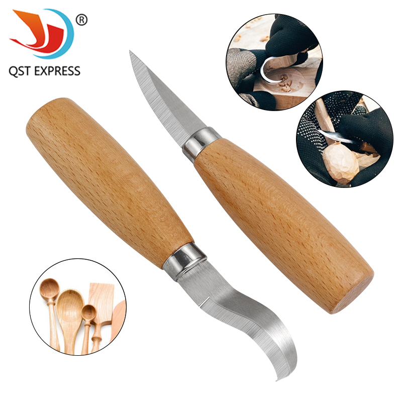 Woodworking Knife - Stainless Iron Carving Knife Beech Wood