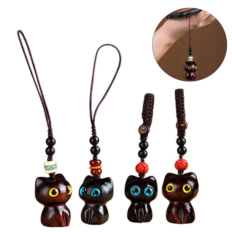 Woodworking Rabbet - 1PCS Sandalwood Wooden Cat Keychain Cute
