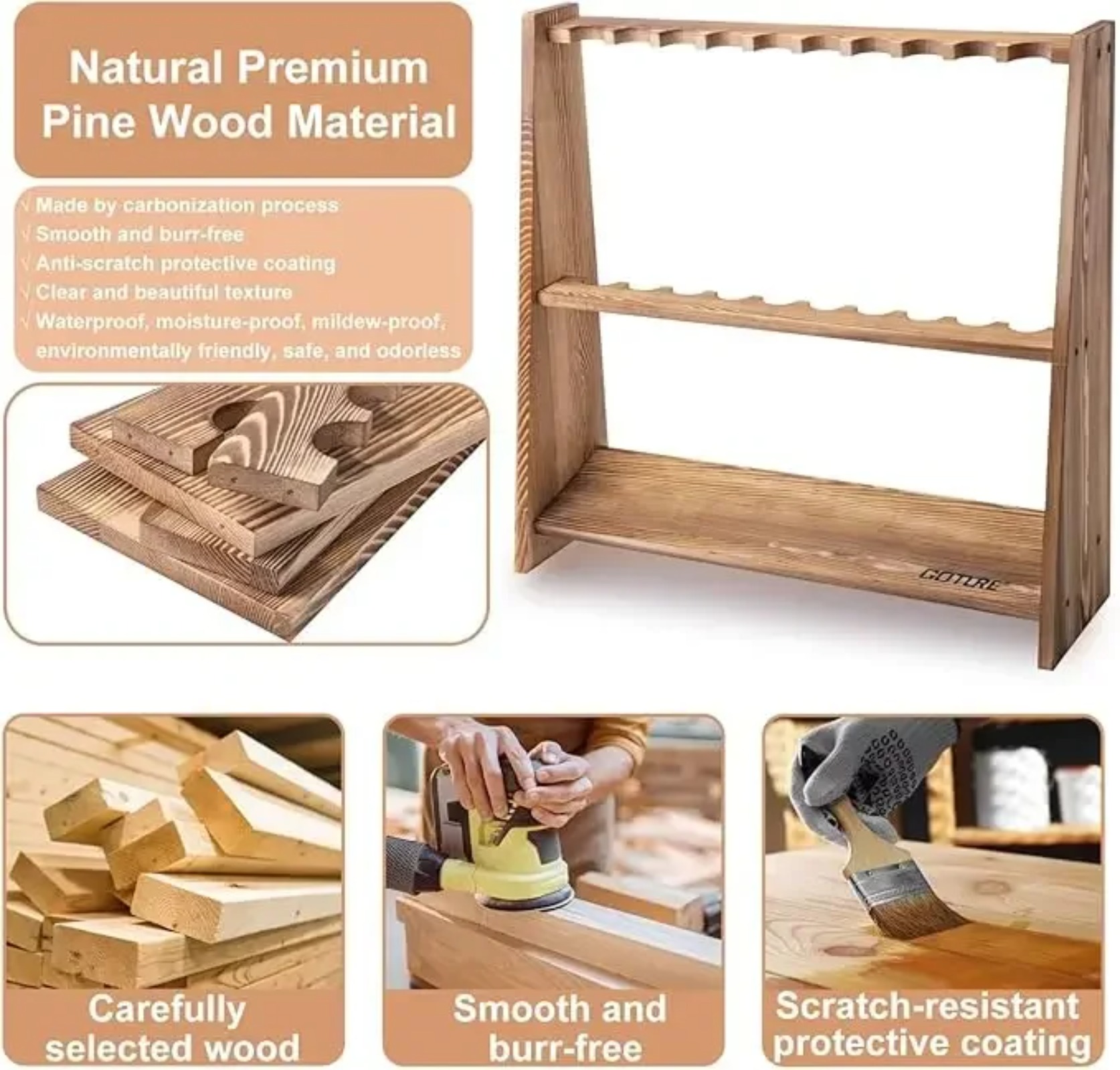 Goture Carbonized Pine Wood Fi - огляд і ціна Woodworking Show