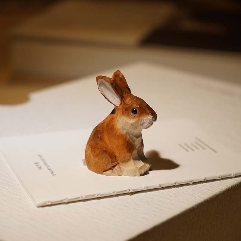 1PC Seated Bunny Hand Carved W - огляд і ціна Woodworking Rabbet