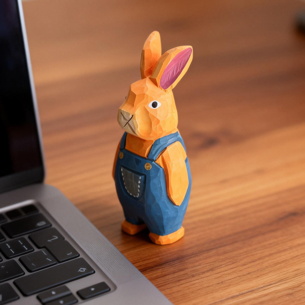 Hand Carved Wooden Rabbit Figu - огляд і ціна Woodworking Rabbet